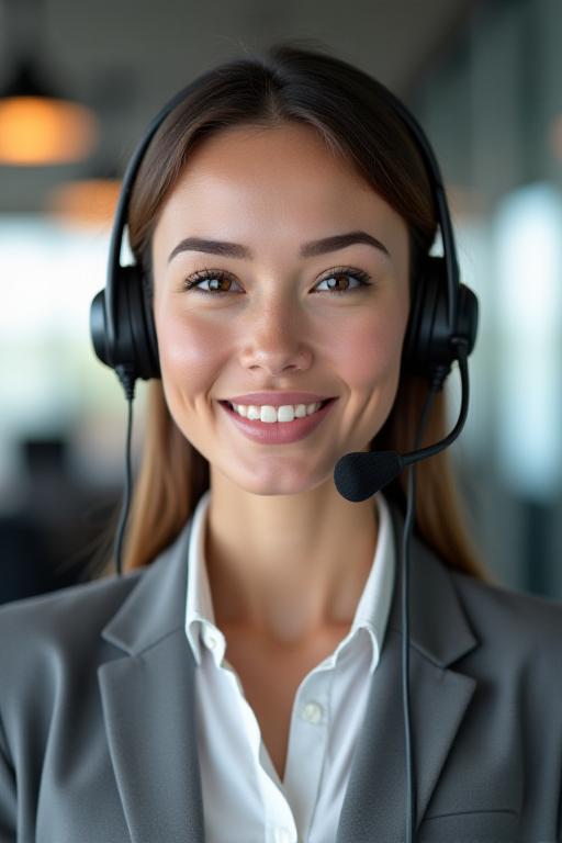 Customer Support Agent with Headset